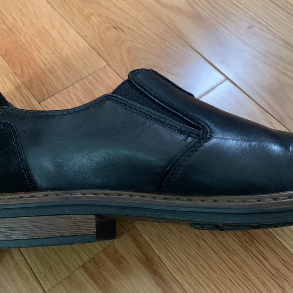 Rieker Mens Black Leather Shoes size 44 US Size 11 Like New Condition Sl… - Picture 16 of 16